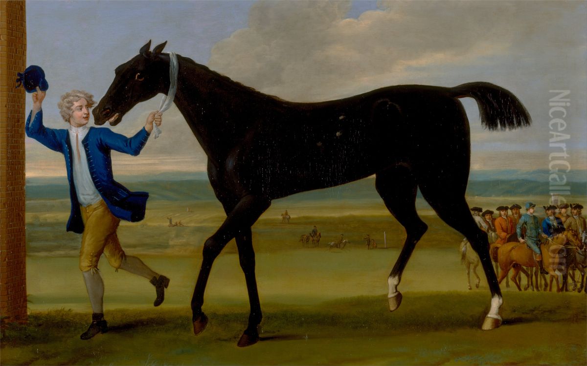 The Duke of Rutland's Bonny Black Oil Painting by John Wootton