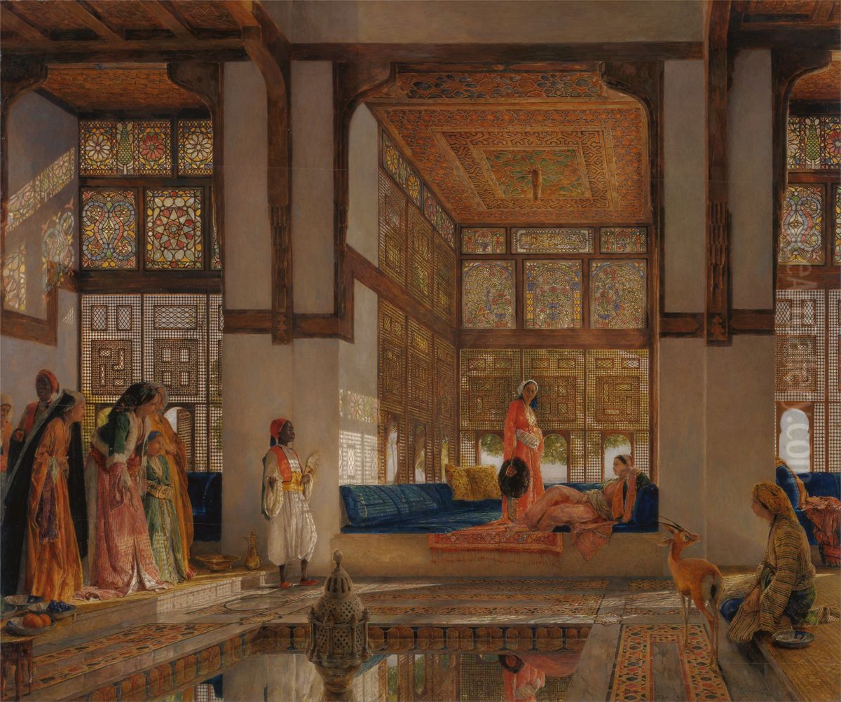 A Lady Receiving Visitors (The Reception) Oil Painting by John Frederick Lewis A Lady Receiving Visitors (The Reception) Oil Painting by John Frederick Lewis