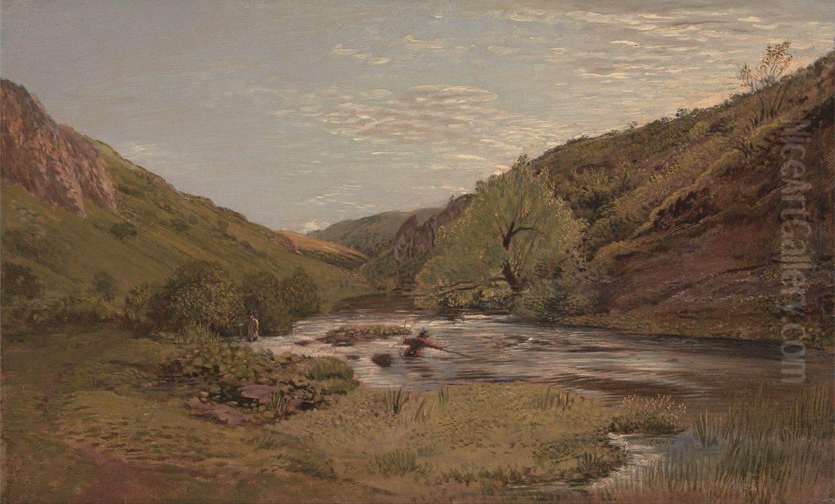 In Dovedale Oil Painting by John Linnell