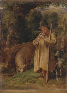 Shepherd Boy Playing a Flute