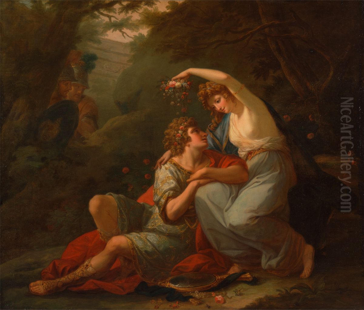 Rinaldo   and  Armida Oil Painting by Angelica Kauffmann