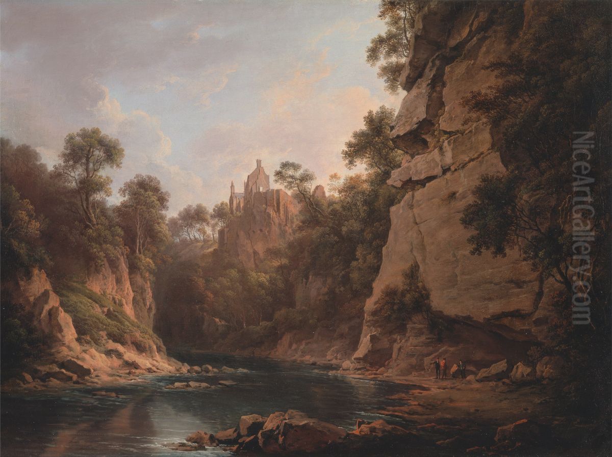 Hawthornden Castle, near Edinburgh Oil Painting by Alexander Nasmyth