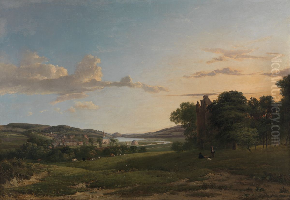 A View of Cessford and the Village of Caverton, Roxboroughshire in the Distance Oil Painting by Patrick Nasmyth A View of Cessford and the Village of Caverton, Roxboroughshire in the Distance Oil Painting by Patrick Nasmyth