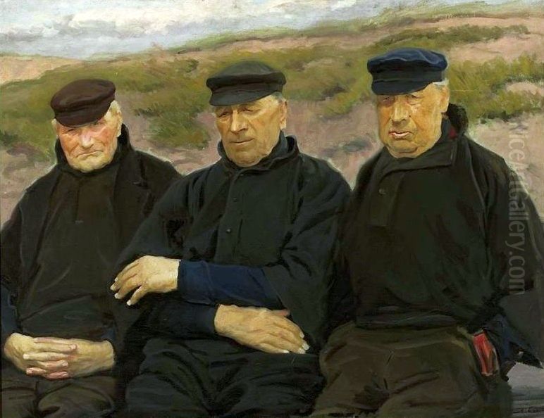 Sea wolves of Scheveningen Oil Painting by Stanislaw Lentz