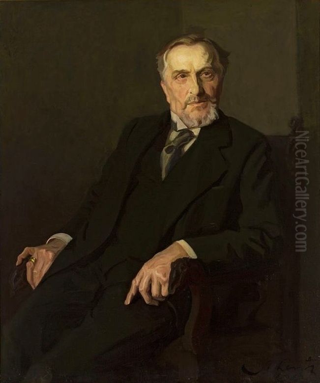 Portrait of Emil Albert Ferdynand Wedel Oil Painting by Stanislaw Lentz