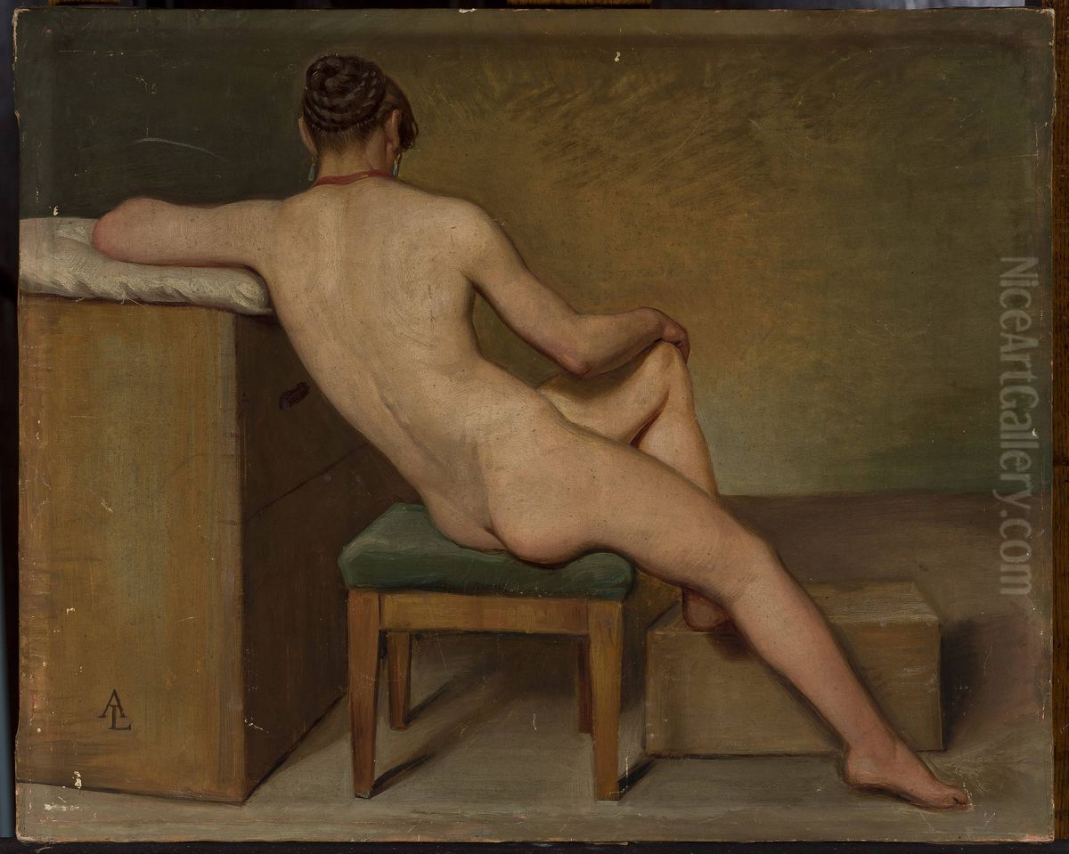 Female nude (?). Oil Painting by Aleksander Lesser