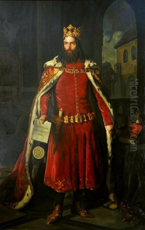 Portrait of Casimir the Great Oil Painting by Leopold Loeffler