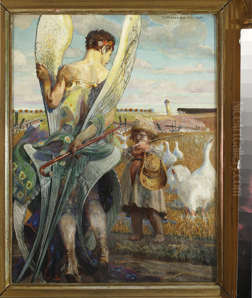 Angel, I shall follow you Oil Painting by Jacek Malczewski
