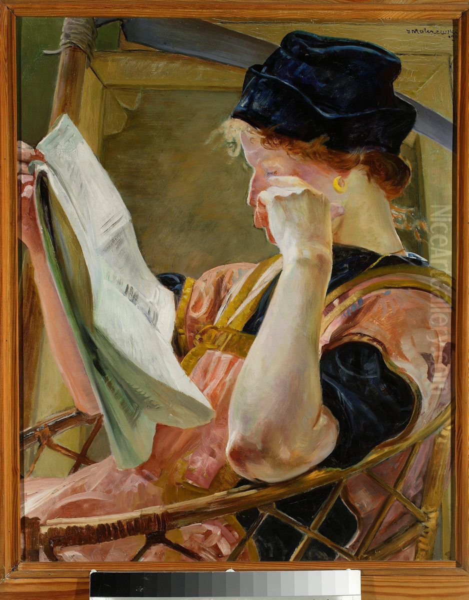 Modelka Oil Painting by Jacek Malczewski