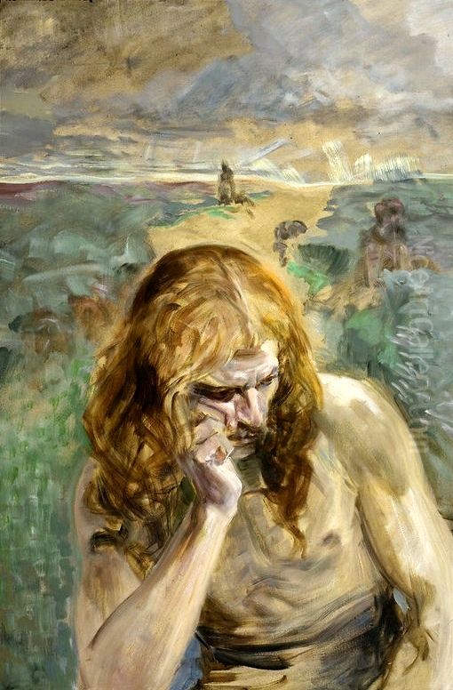 St. John the Baptist Oil Painting by Jacek Malczewski