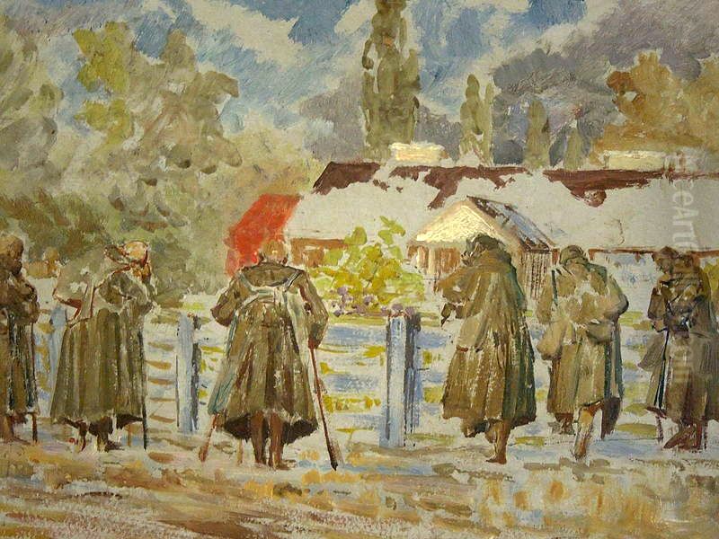 Powrot sybirakow Oil Painting by Jacek Malczewski