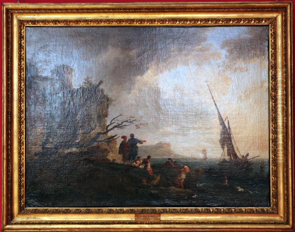 Marina di Anzio Oil Painting by Joseph Vernet