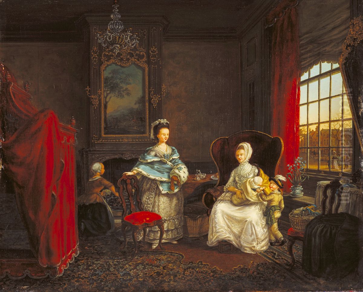 Interior of a House on the Dunne Bierkade, The Hague Oil Painting by Maria Margaretha La Fargue