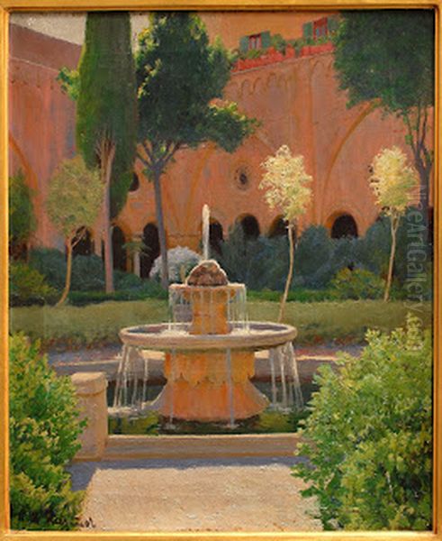Claustre de Tarragona Oil Painting by Santiago Rusinol i Prats