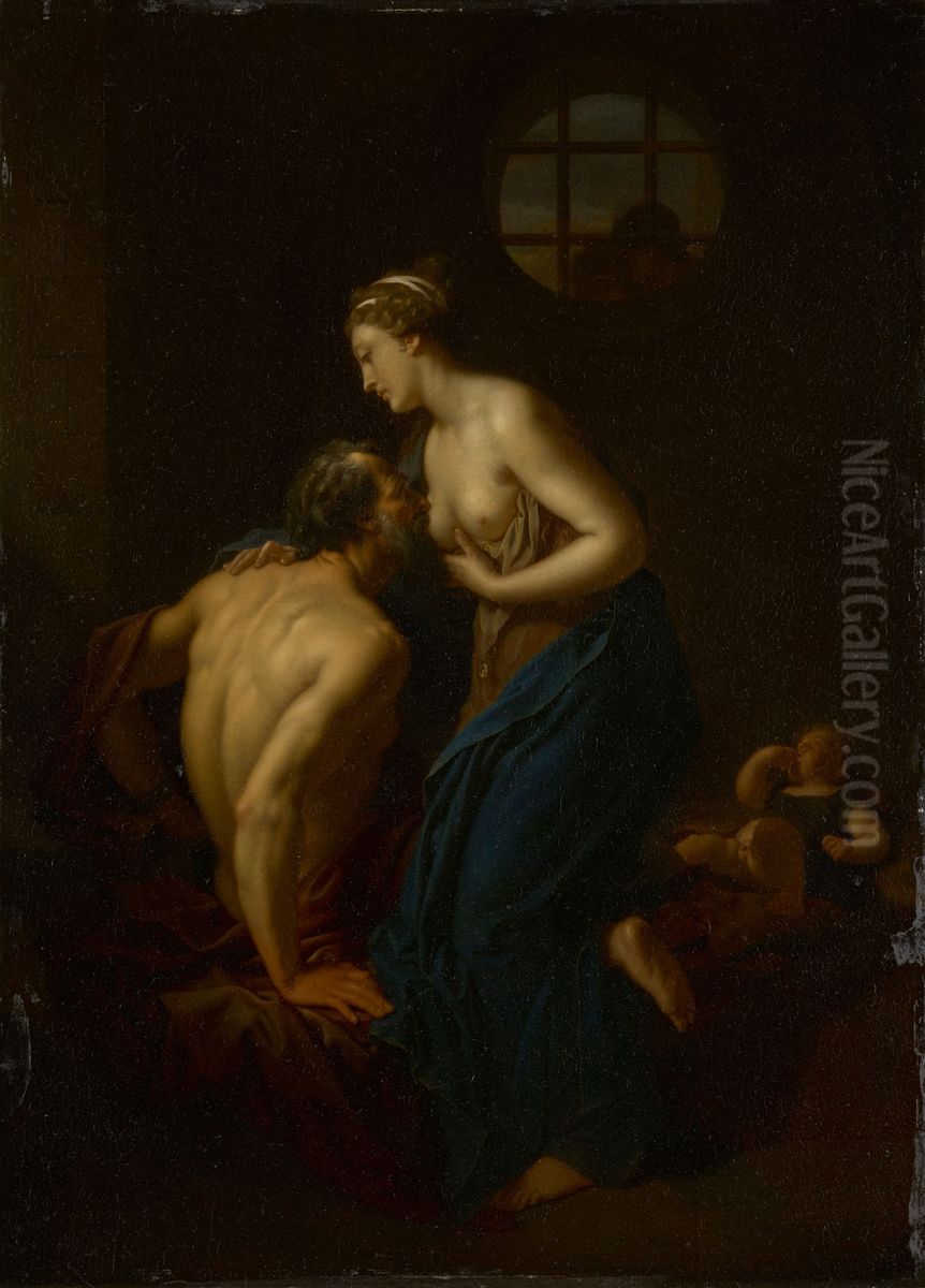 Cimon and Pero Oil Painting by Adriaen Van Der Werff Cimon and Pero Oil Painting by Adriaen Van Der Werff