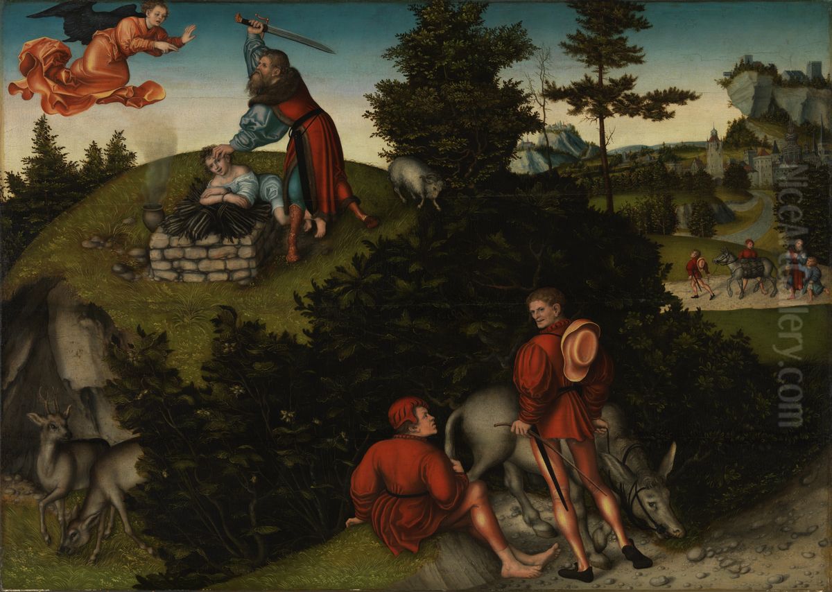 Opfer Abrahams Oil Painting by Lucas Cranach the Elder