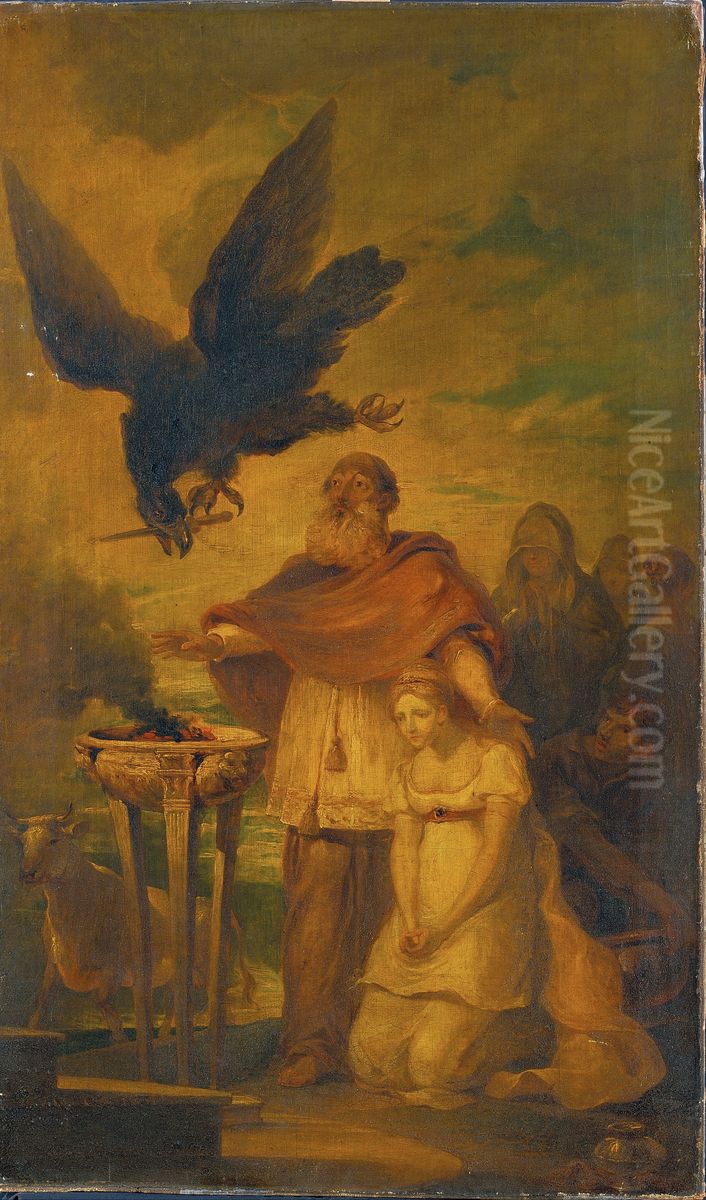 Helena brought before the Altar to be Sacrificed Oil Painting by Francis Bourgeois