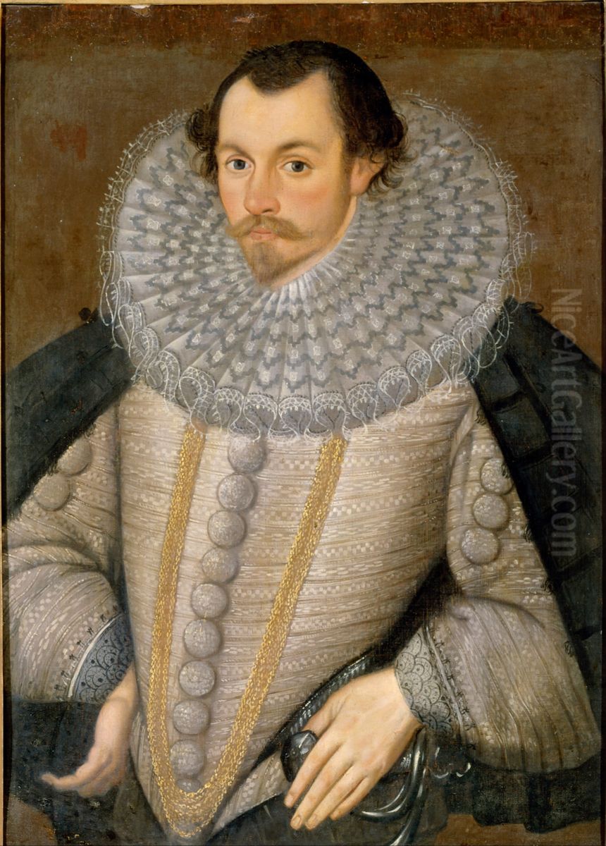 A Man, called Sir Martin Frobisher Kt Oil Painting by Hieronimo Custodis