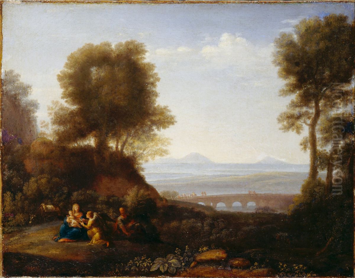 Rest on the Flight into Egypt Oil Painting by Claude Lorrain (Claude Gellee)