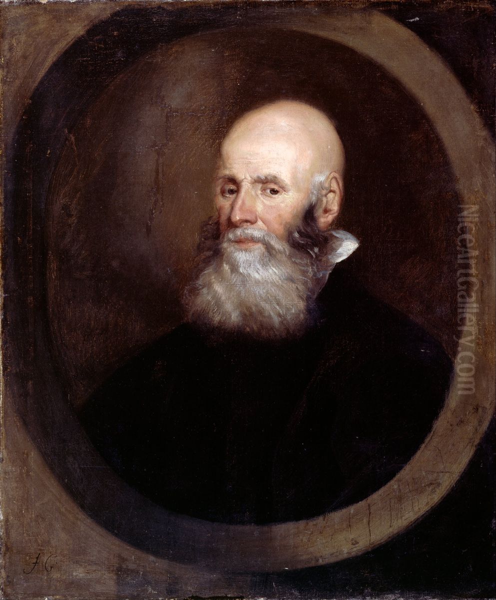Head of a Bearded Man Oil Painting by John Greenhill