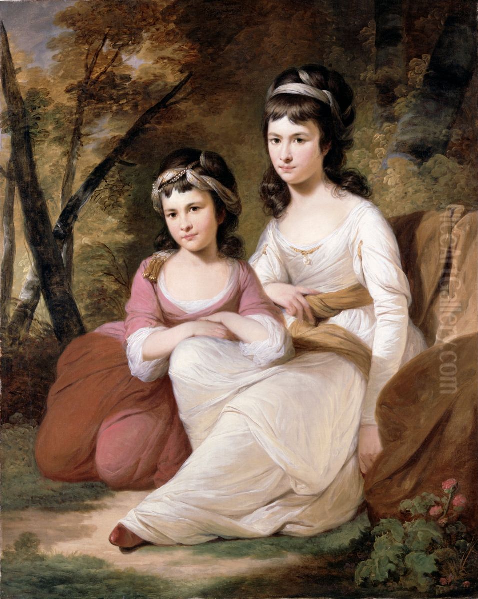 Eliza and Mary Davidson Oil Painting by Tilly Kettle