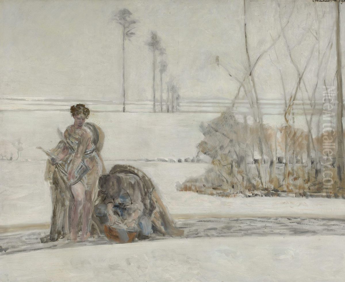 Pejzaz zimowy Oil Painting by Jacek Malczewski