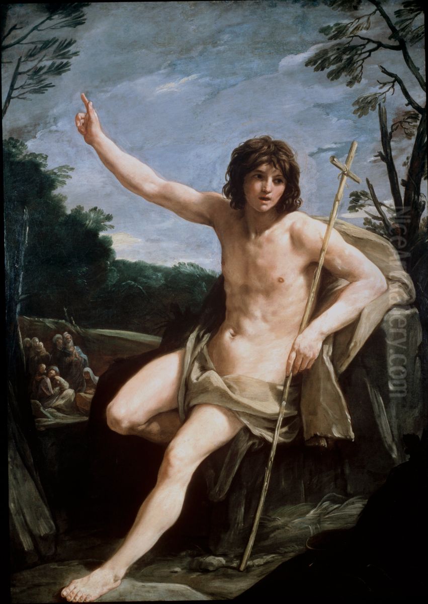 St John the Baptist in the Wilderness Oil Painting by Guido Reni