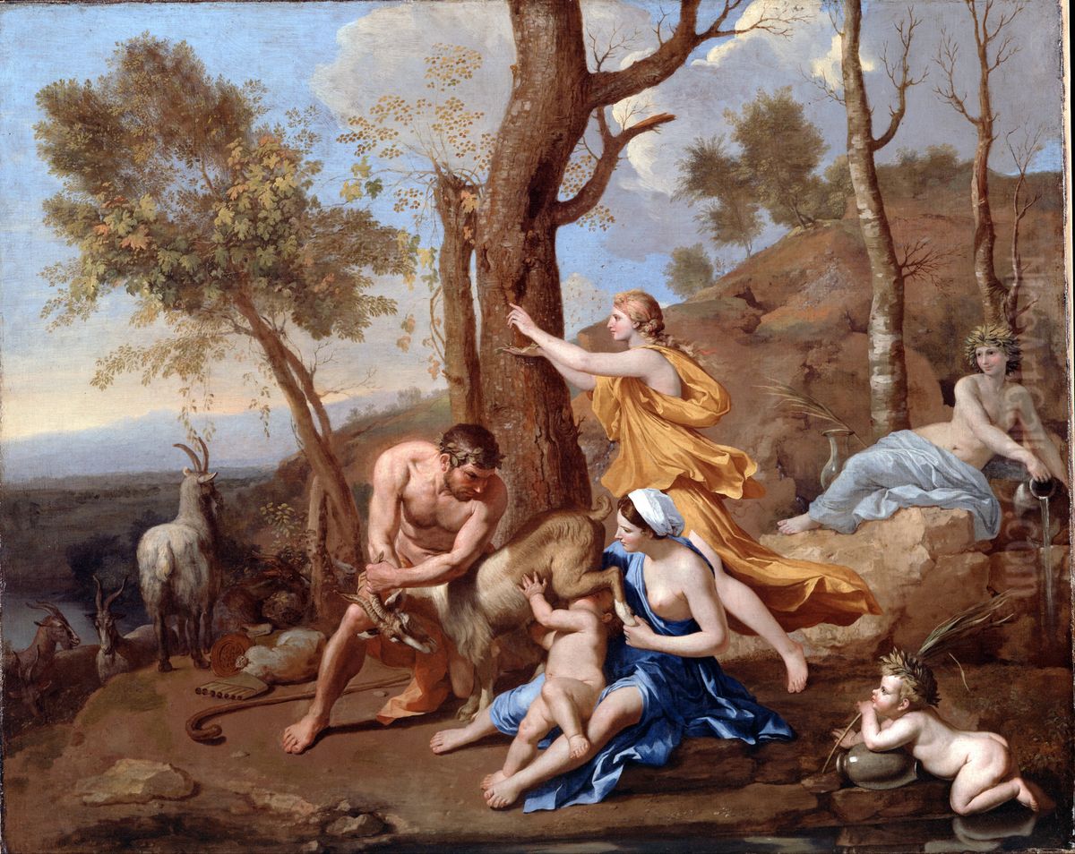 La Nourriture de Jupiter Oil Painting by Nicolas Poussin