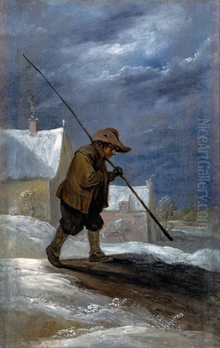 Winter Oil Painting by David Teniers the Younger