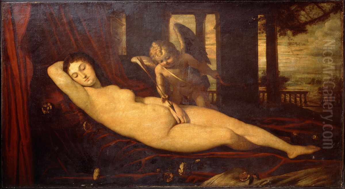 Sleeping Venus Oil Painting by Titian