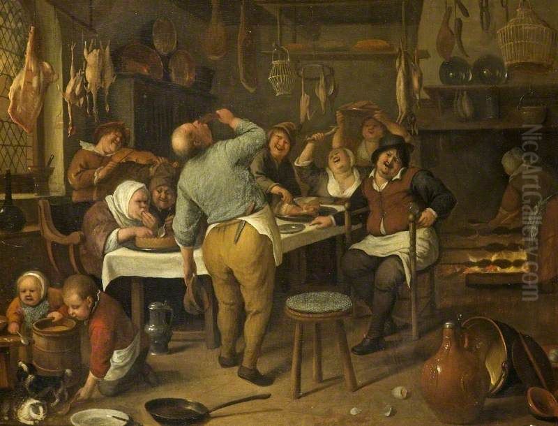 The Fat Kitchen Oil Painting by Jan Steen