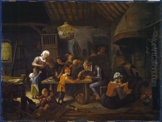 La cuisine maigre Oil Painting by Jan Steen