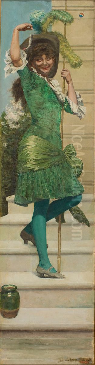 Fisherwoman Oil Painting by Jan van Beers