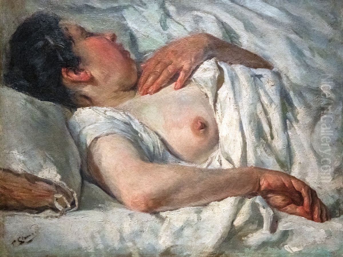 Woman Sleeping Oil Painting by Francisco Gimeno Arasa