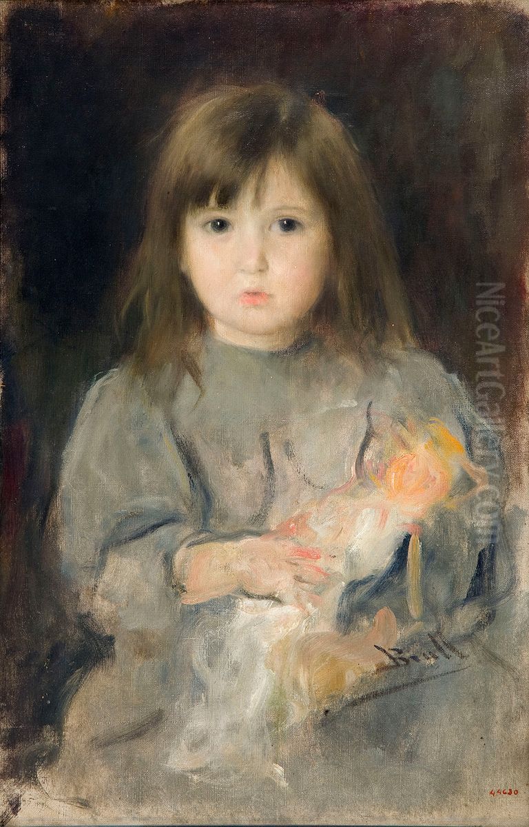 Retrat de la filla de l'artista Oil Painting by Joan Brull Vinyoles