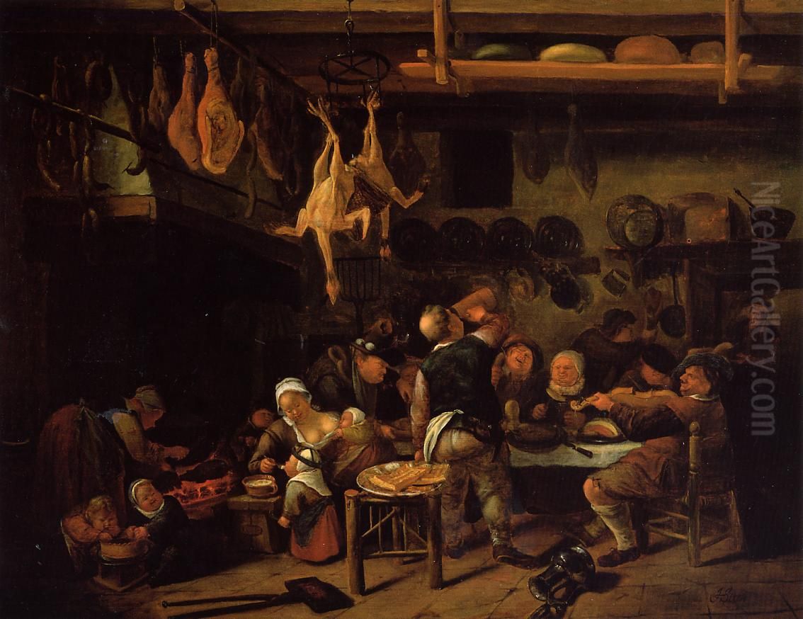 De vette keuken Oil Painting by Jan Steen