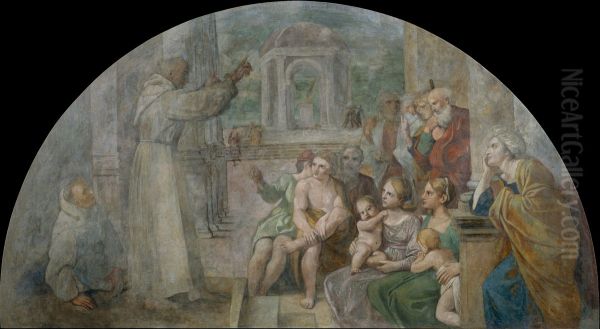 Saint Didacus Preaching Oil Painting by Annibale Carracci