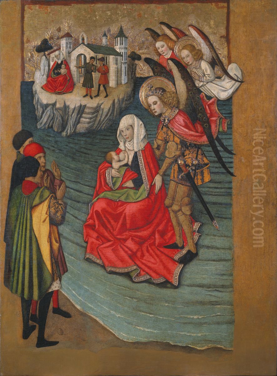 Miracle of Mont Saint-Michel Oil Painting by Jaume Huguet
