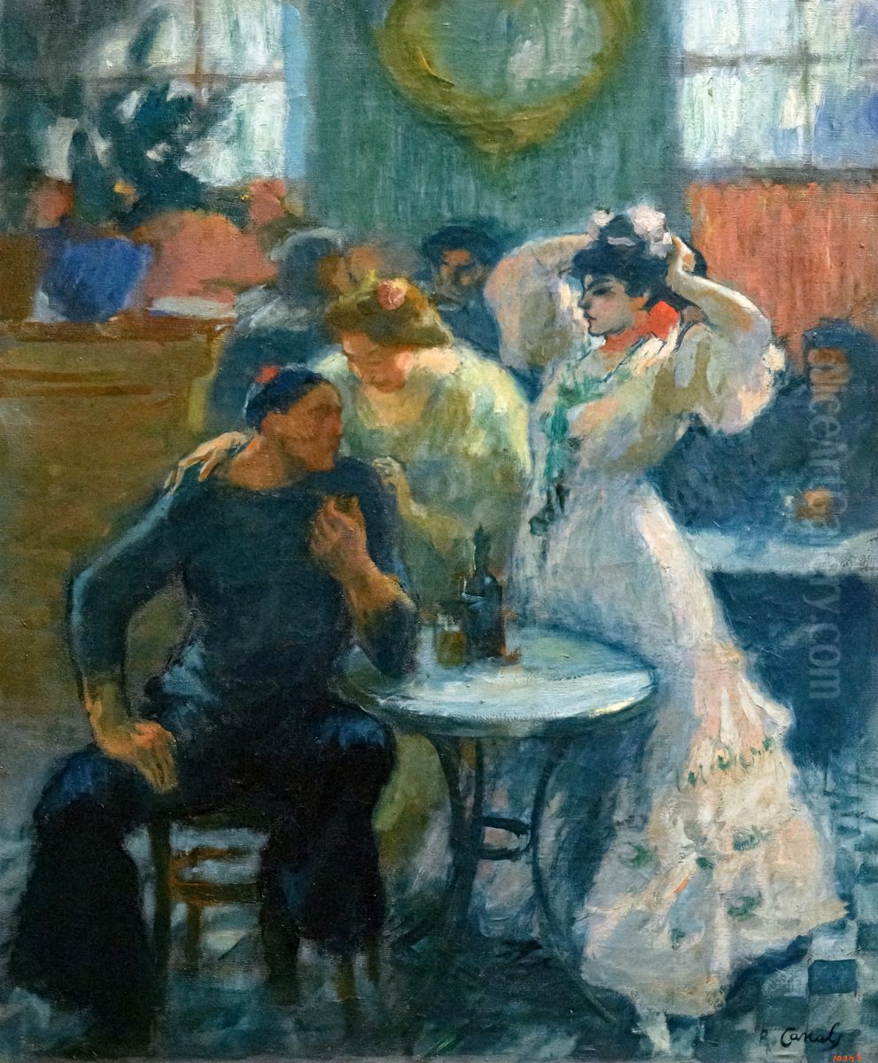 In the Bar Oil Painting by Ricard Canals