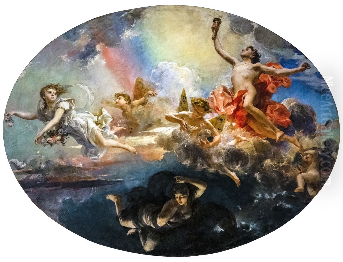 The Triumph of Day over Night Preceded by Dawn Oil Painting by Antoni Caba