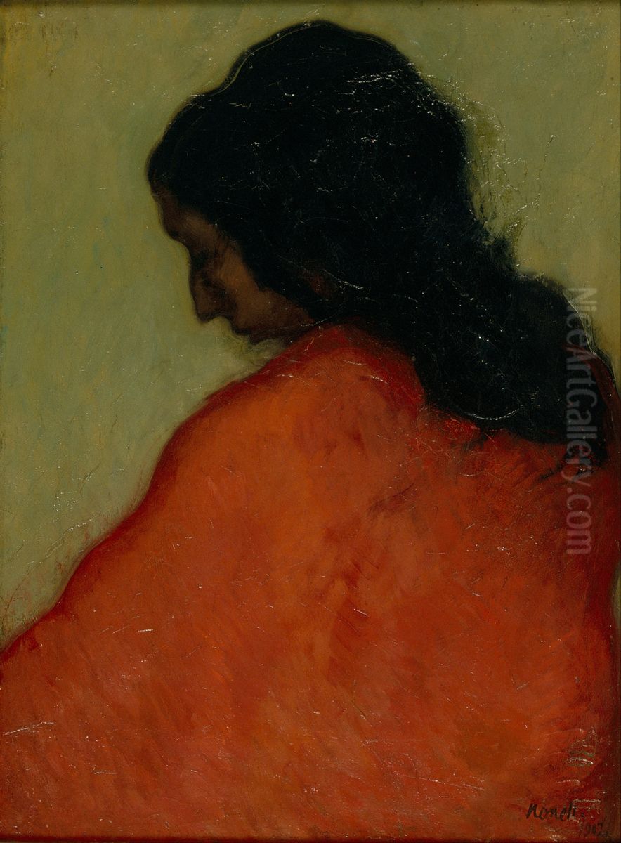 Profile of a Gypsy Oil Painting by Isidre Nonell