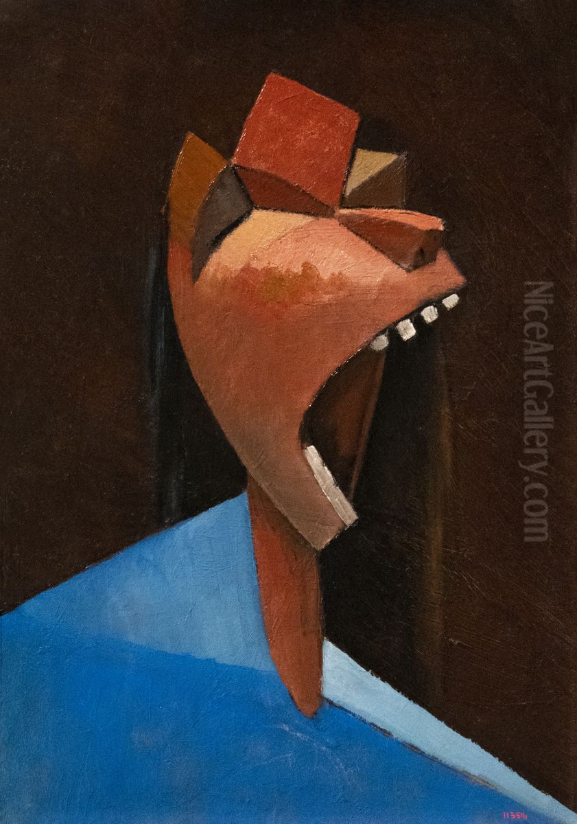 Cap cridantEnglish:Head ShoutingFrancais:tete qui crie Oil Painting by Julio Gonzalez
