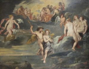 Mercury escorting Psyche to Mount Olypmus and her marriage with Amor