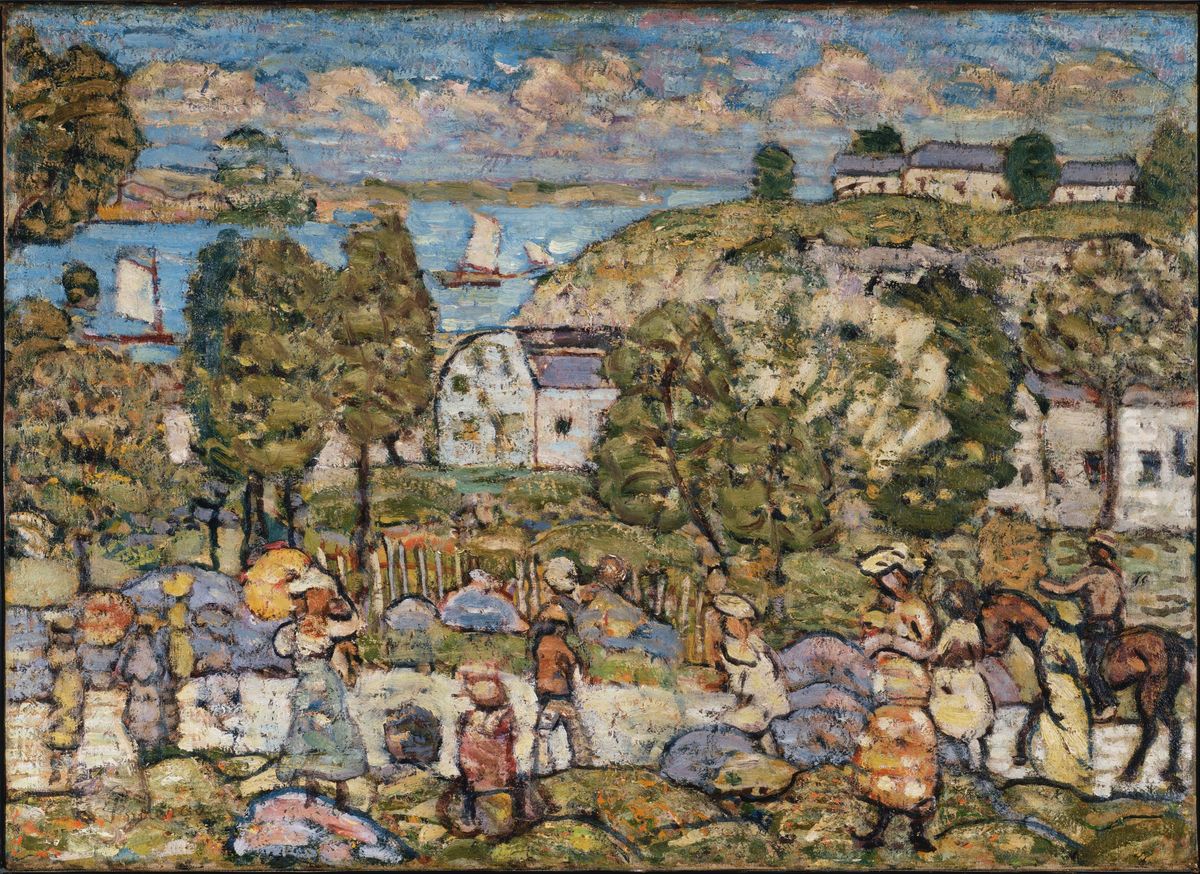 Landscape Near Nahant Oil Painting by Maurice Prendergast