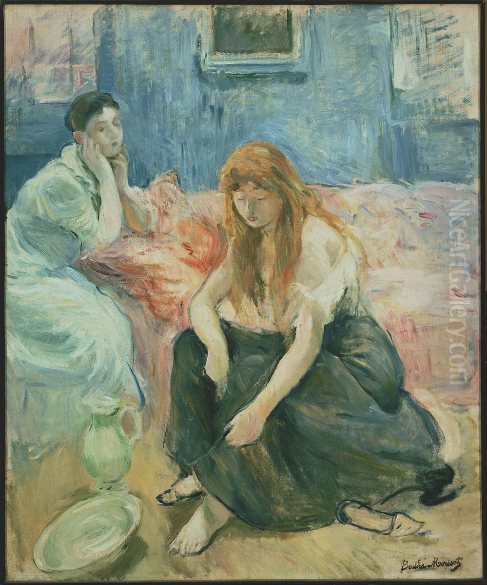 Deux femmes a leur toilette Oil Painting by Berthe Morisot