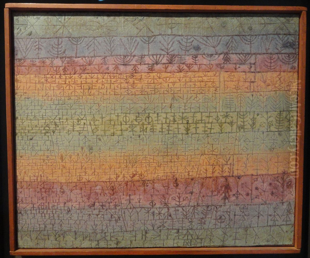 Tree Nursery Oil Painting by Paul Klee