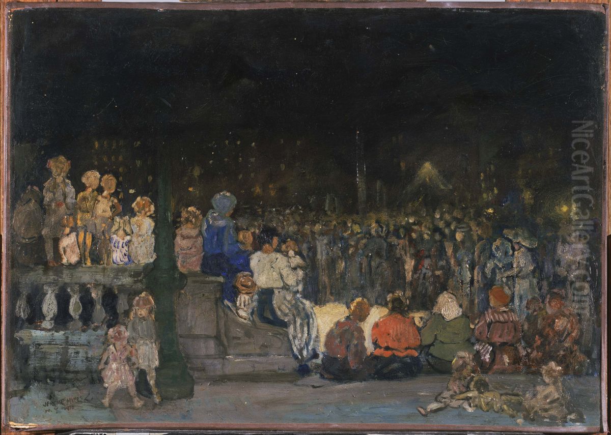 Band Concert Night Oil Painting by Jerome Myers Band Concert Night Oil Painting by Jerome Myers