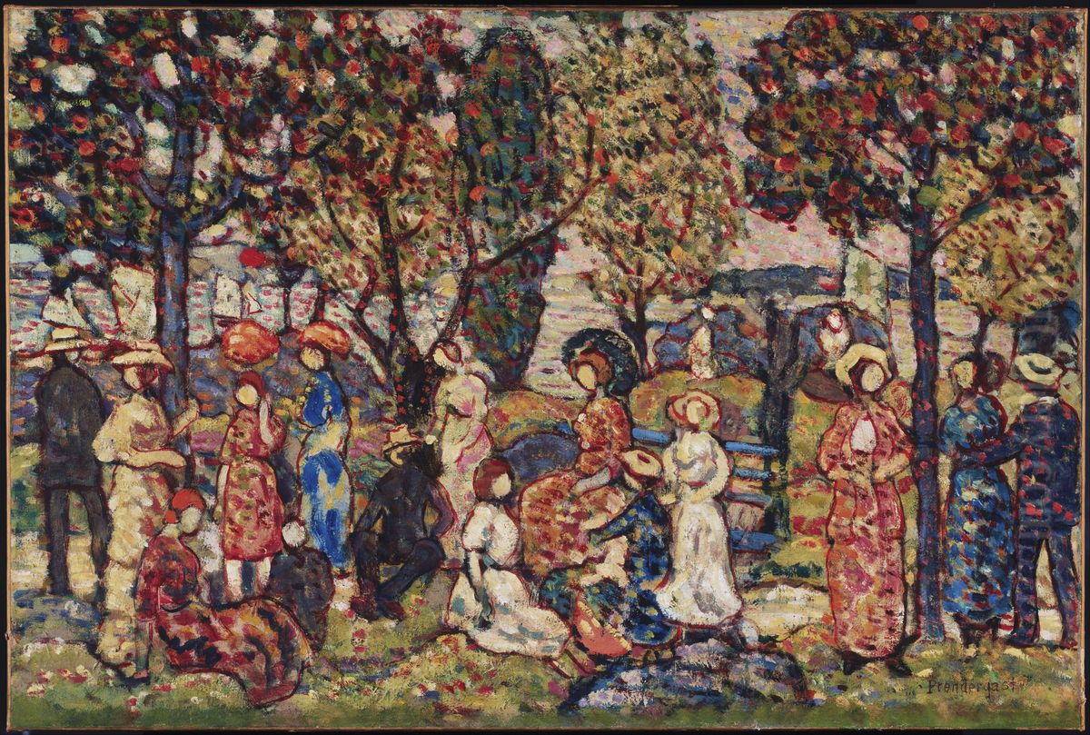Autumn Oil Painting by Maurice Prendergast