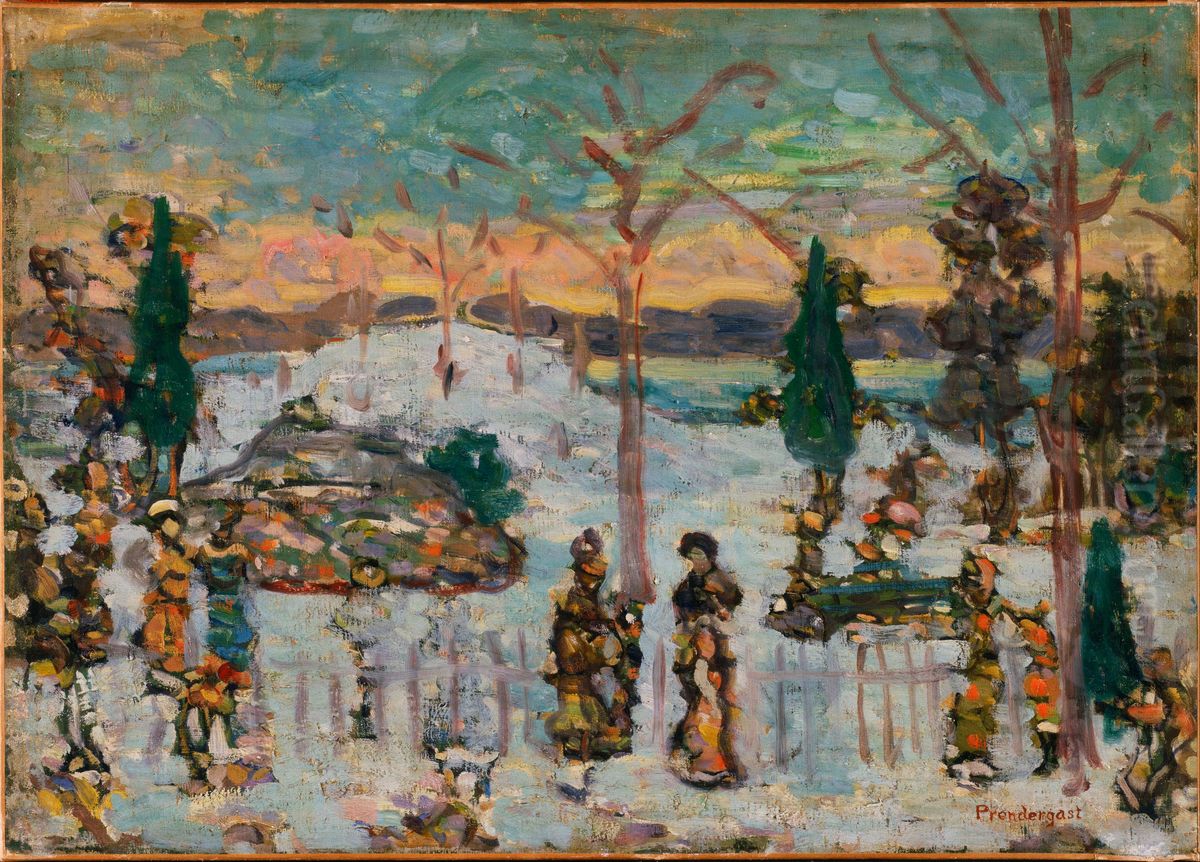 Snow in April Oil Painting by Maurice Prendergast