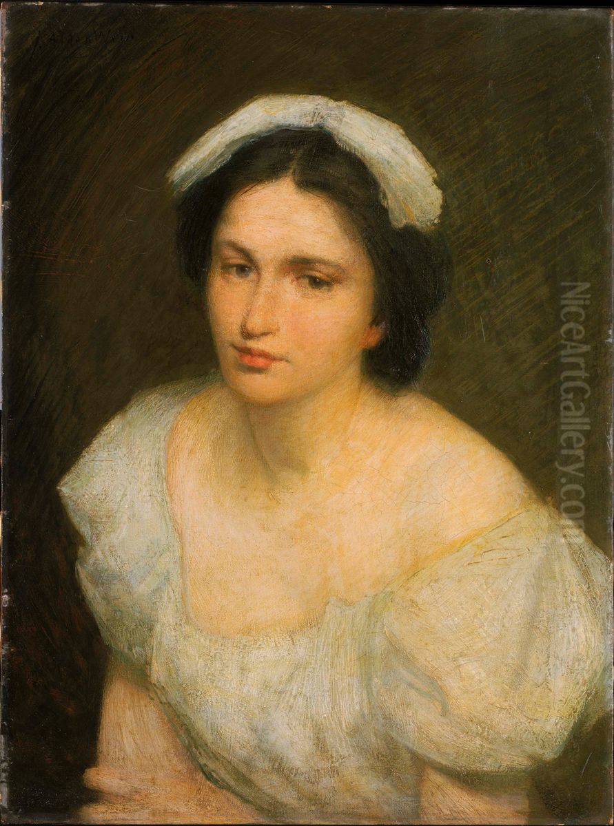 An Alsatian Girl Oil Painting by J. Alden Weir